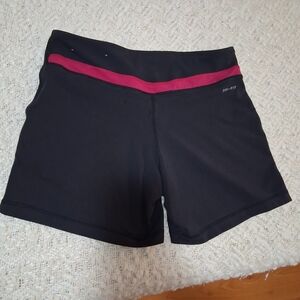 Sleek Black and Pink Athletic Shorts
